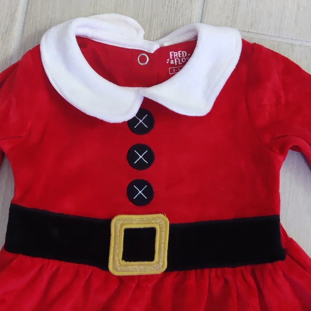 Mrs.Claus dress, velvet exterior, NWOT, baby sizes available - Picture 3 of 3